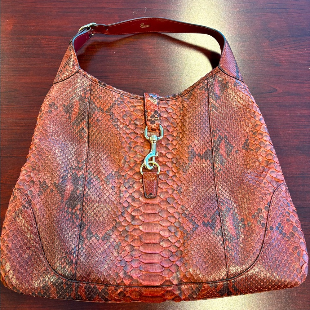 Vintage Gucci Jackie Python Hobo - image 1